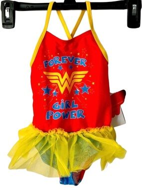NWT! Girls Wonder Woman One Piece Bathing Suit! Size 2T